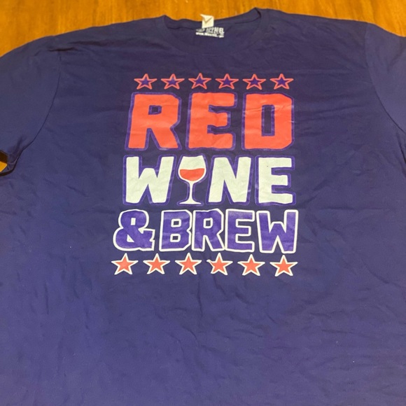 HG Apparel Red White & Brew T-Shirt 2XL Mens Patriotic Party USA Tee Shirt NWT - Picture 3 of 5